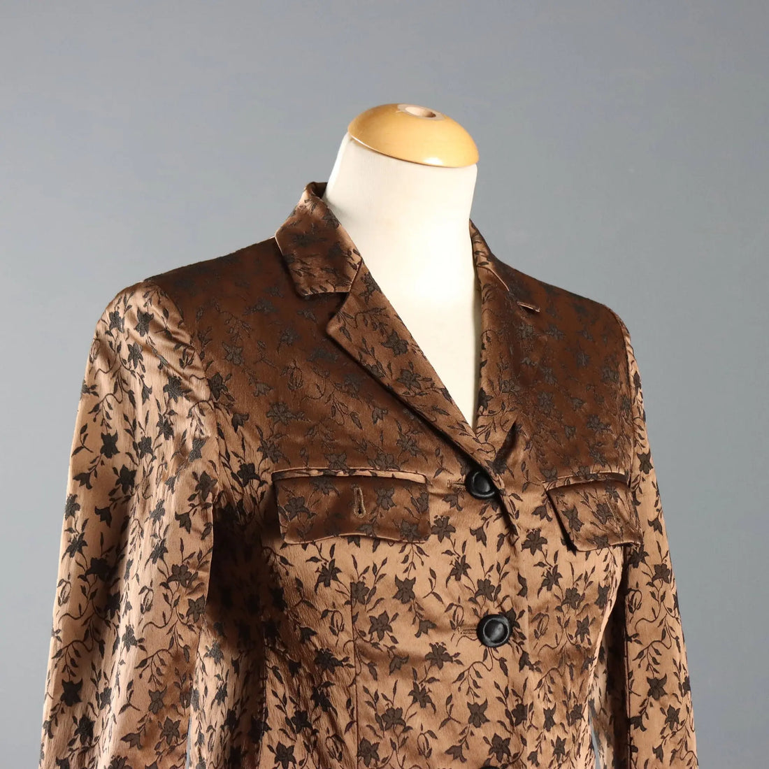 Alberta Ferretti Blazer Vintage Brown Fabric UK Size 10 1990s