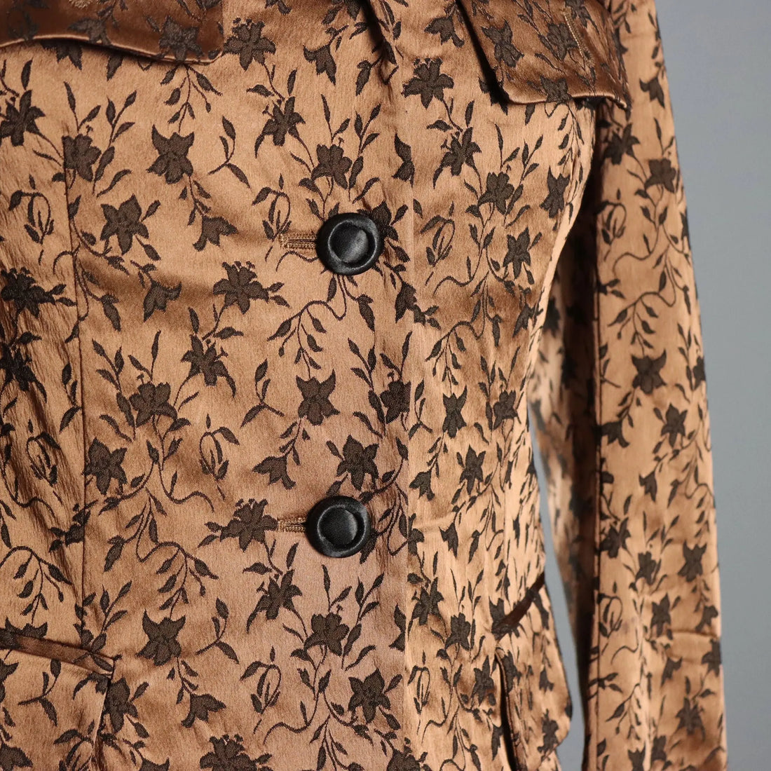 Alberta Ferretti Blazer Vintage Brown Fabric UK Size 10 1990s