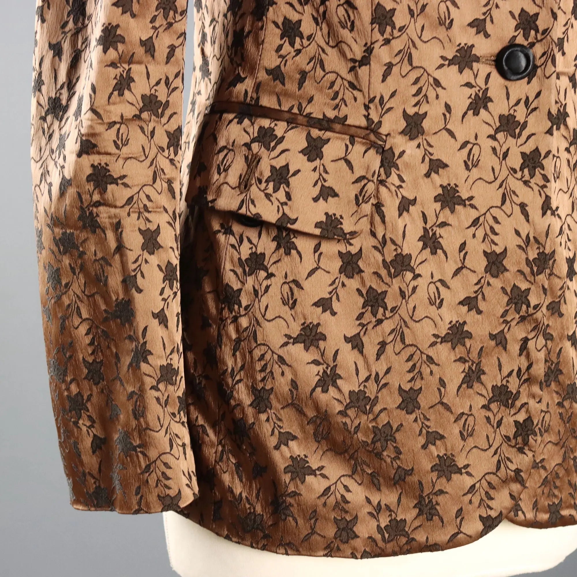 Alberta Ferretti Blazer Vintage Brown Fabric UK Size 10 1990s