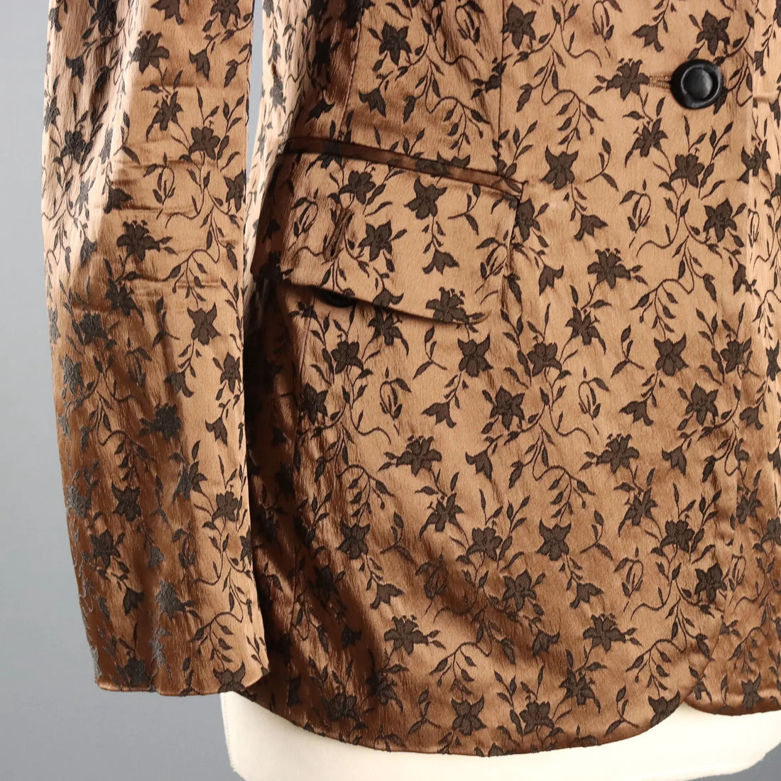 Alberta Ferretti Blazer Vintage Brown Fabric UK Size 10 1990s
