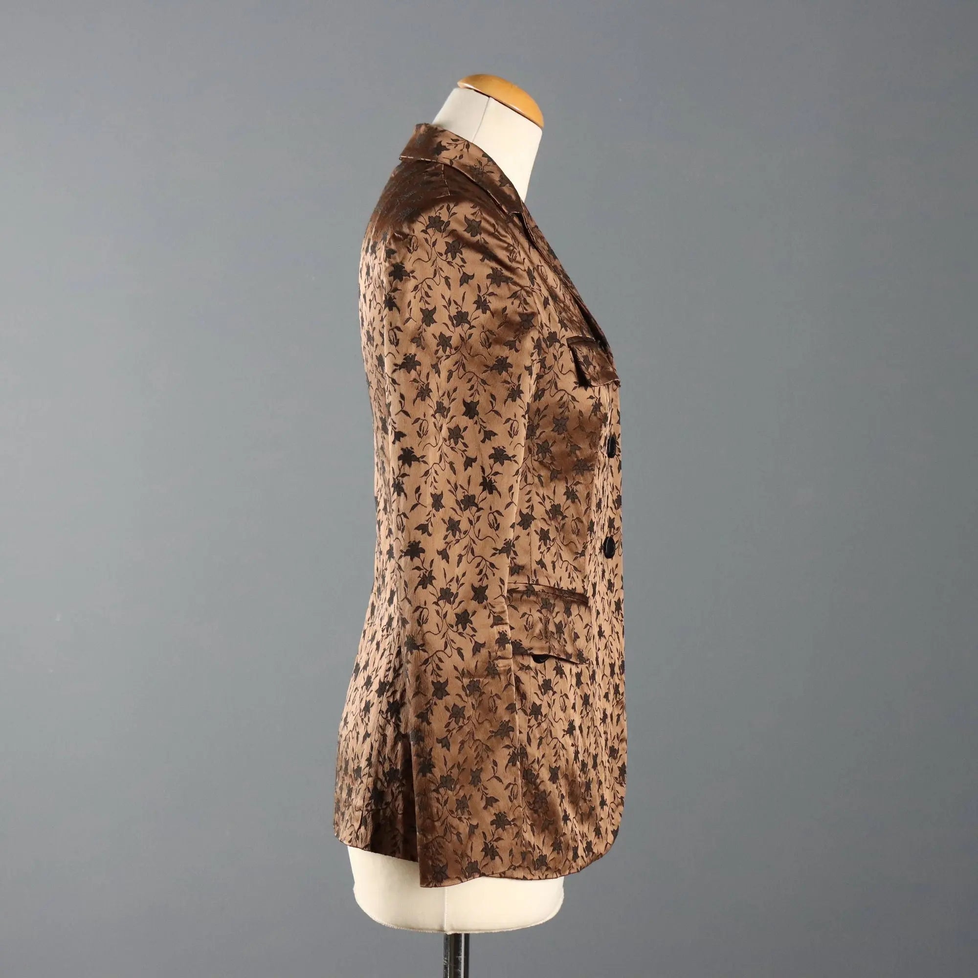 Alberta Ferretti Blazer Vintage Brown Fabric UK Size 10 1990s