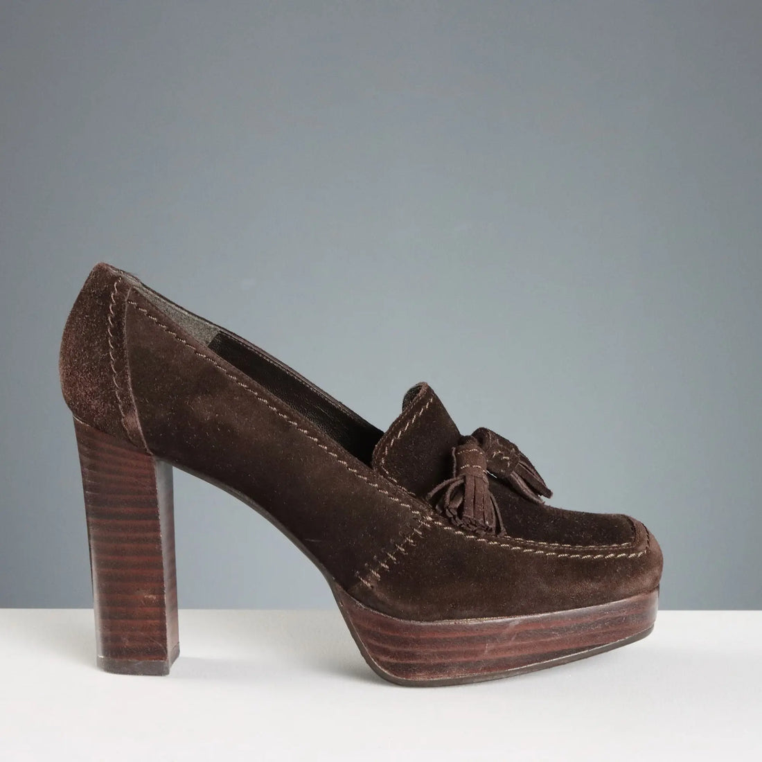 Stuart Weitzman Mocassins Vintage Suede Leather UK Size 3,5 1990s