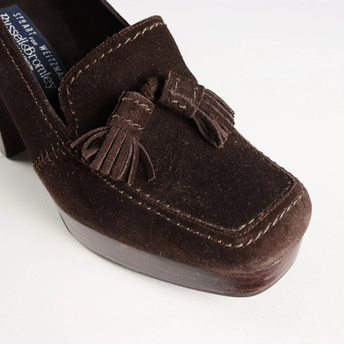 Stuart Weitzman Mocassins Vintage Suede Leather UK Size 3,5 1990s