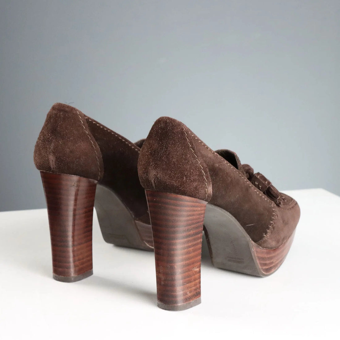 Stuart Weitzman Mocassins Vintage Suede Leather UK Size 3,5 1990s