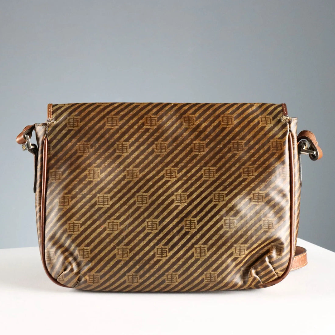 Emilio Pucci Vintage Bag Oil Cloth Leather Italy 1970s-1980s