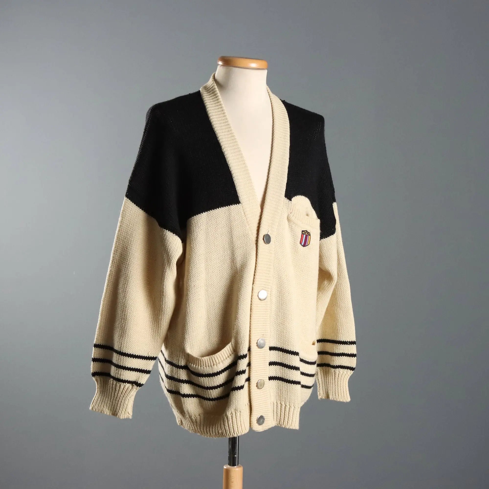 Valentino Men's Wool Cardigan Pure Wool UK Size 40 1980s-1990s