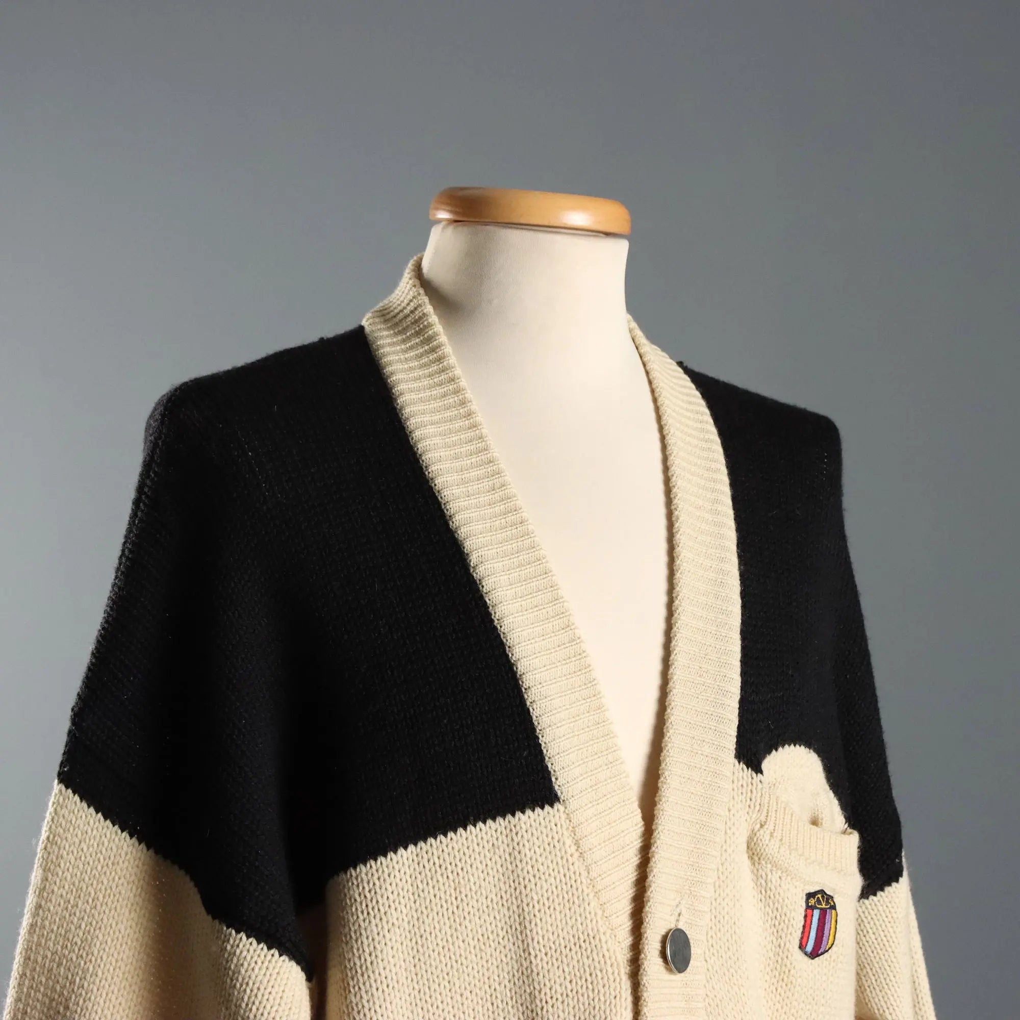 Valentino Men's Wool Cardigan Pure Wool UK Size 40 1980s-1990s