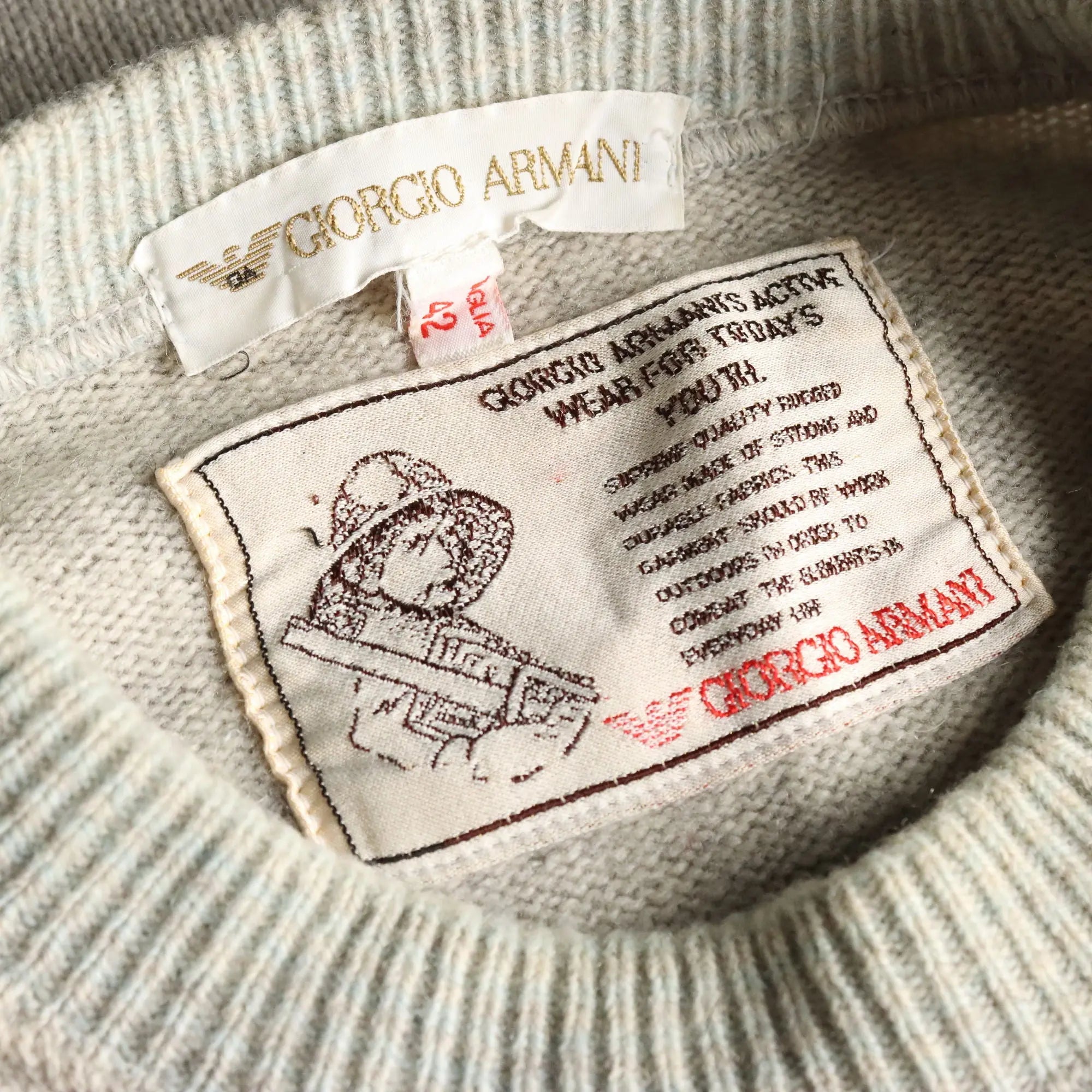 Giorgio Armani Wool Sweater Wool UK Size 10/12 1980s-1990s
