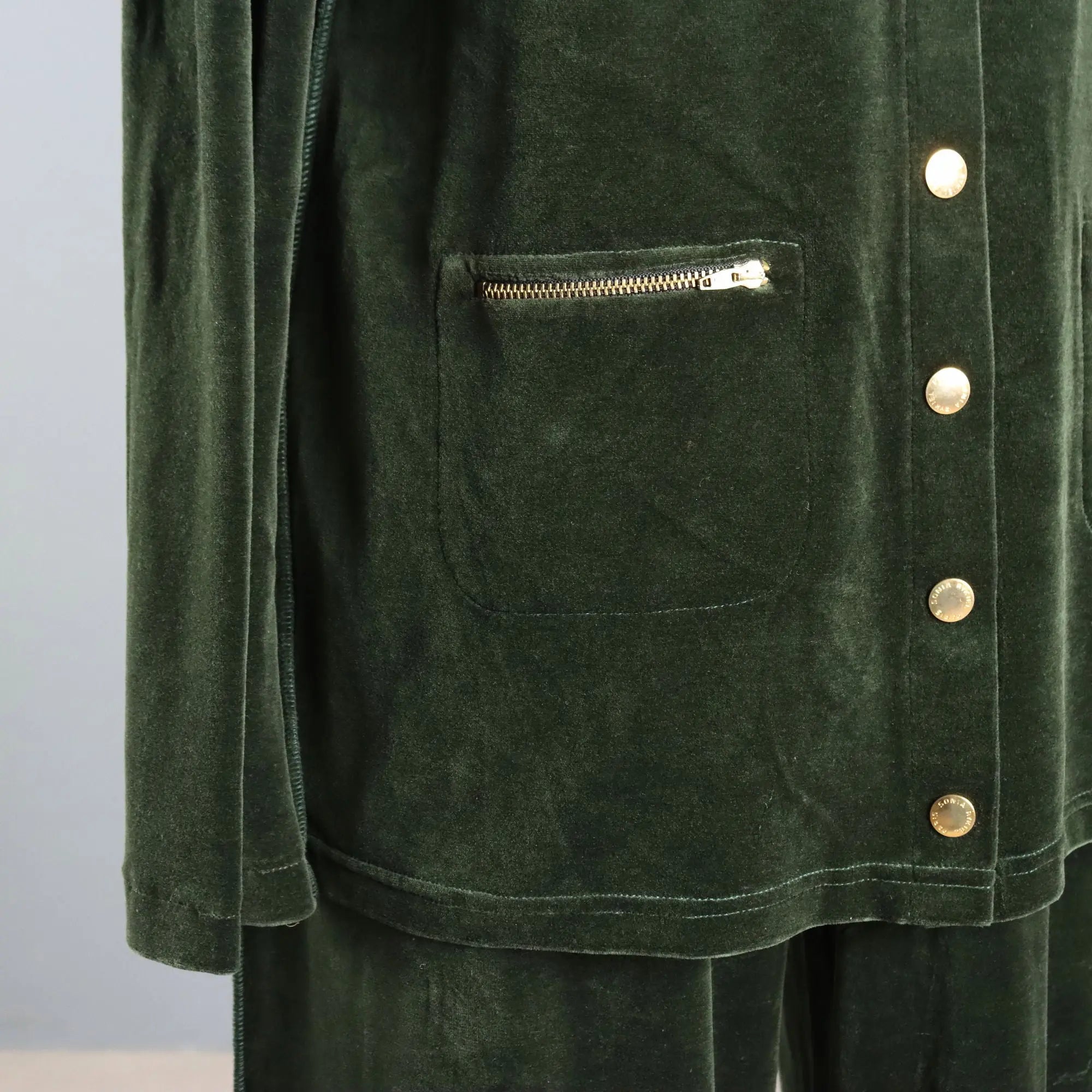 Dark Green Sonia Rykiel Sweatshirt Jumpsuit UK Size 14 1990s
