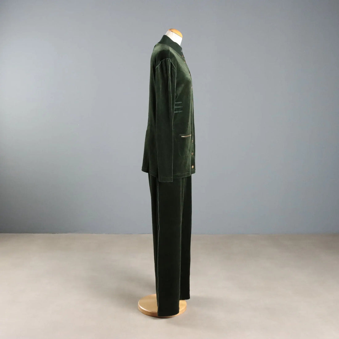 Dark Green Sonia Rykiel Sweatshirt Jumpsuit UK Size 14 1990s