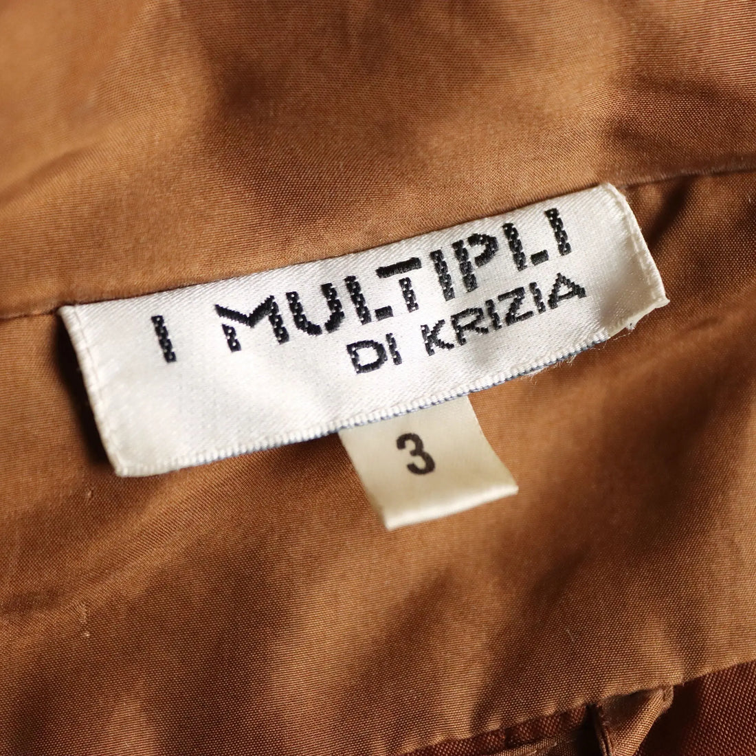 Vintage Trench Coat Krizia Brown Silk UK Size 12 Italy 1980s