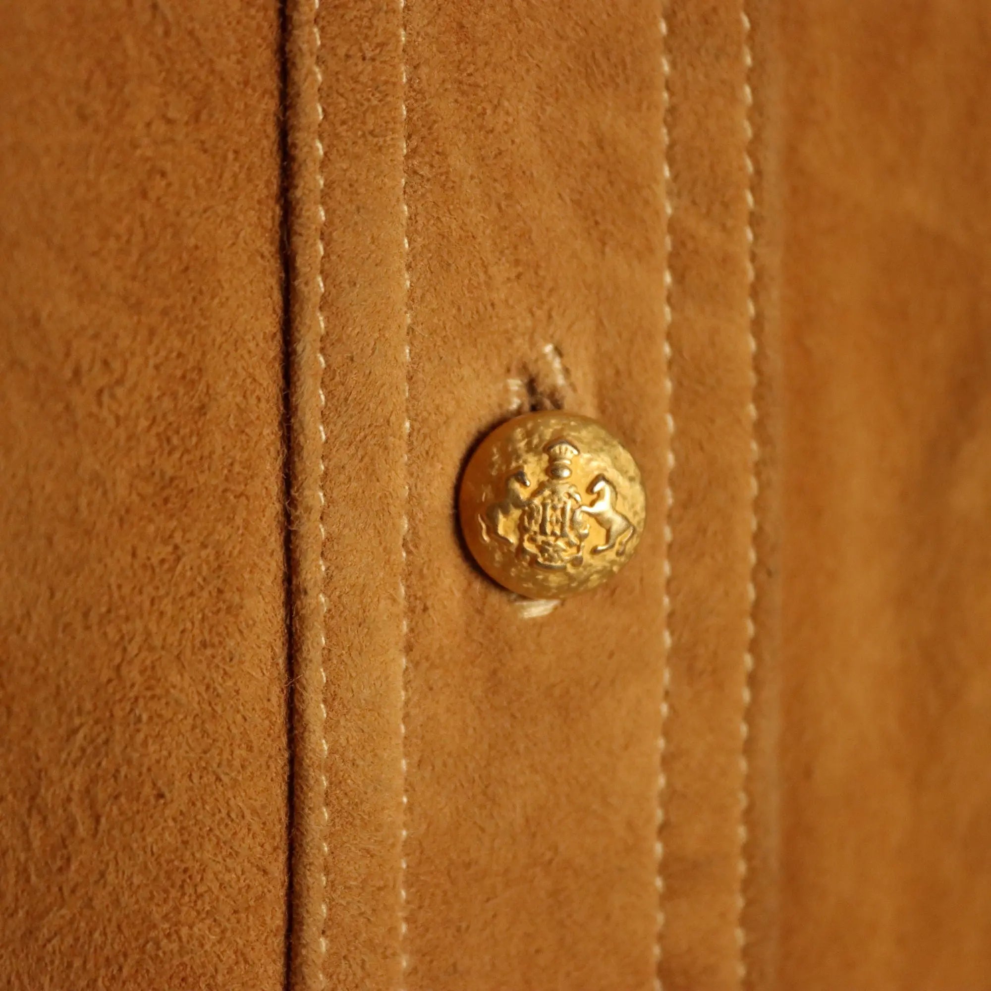 Escada Shirt Suede Leather UK Size 12 Germany 1990s