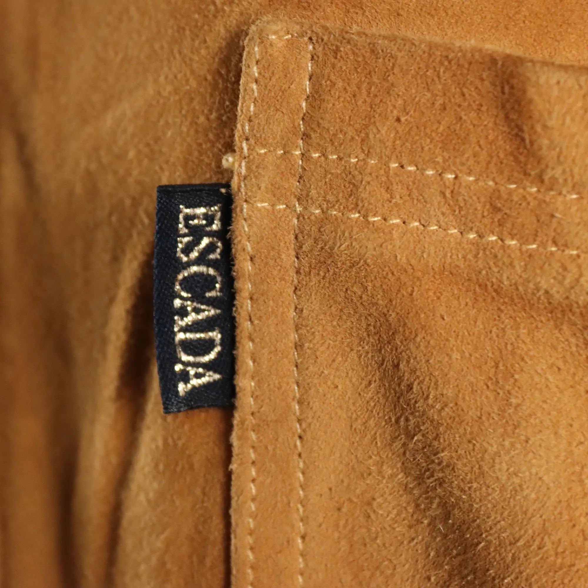 Escada Shirt Suede Leather UK Size 12 Germany 1990s