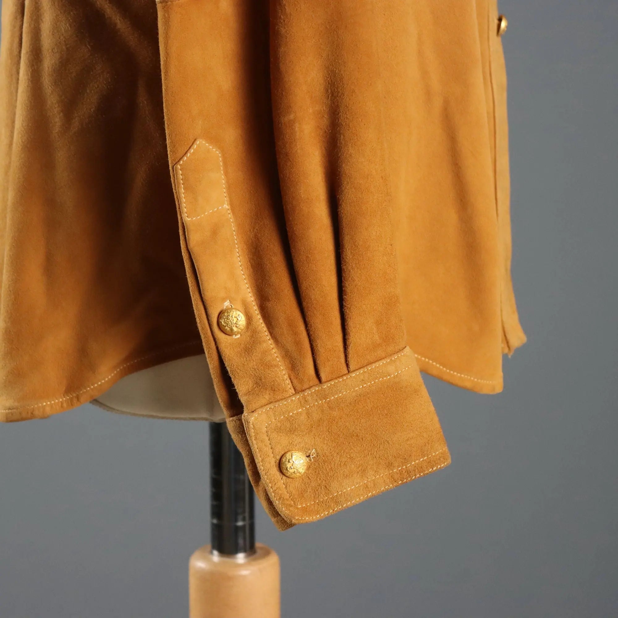 Escada Shirt Suede Leather UK Size 12 Germany 1990s