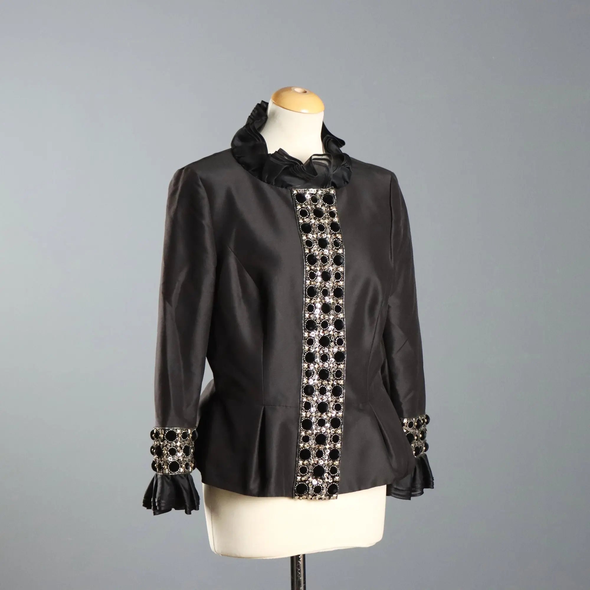Escada Vintage Jacket Silk Velvet UK Size 12 Germany 1990s