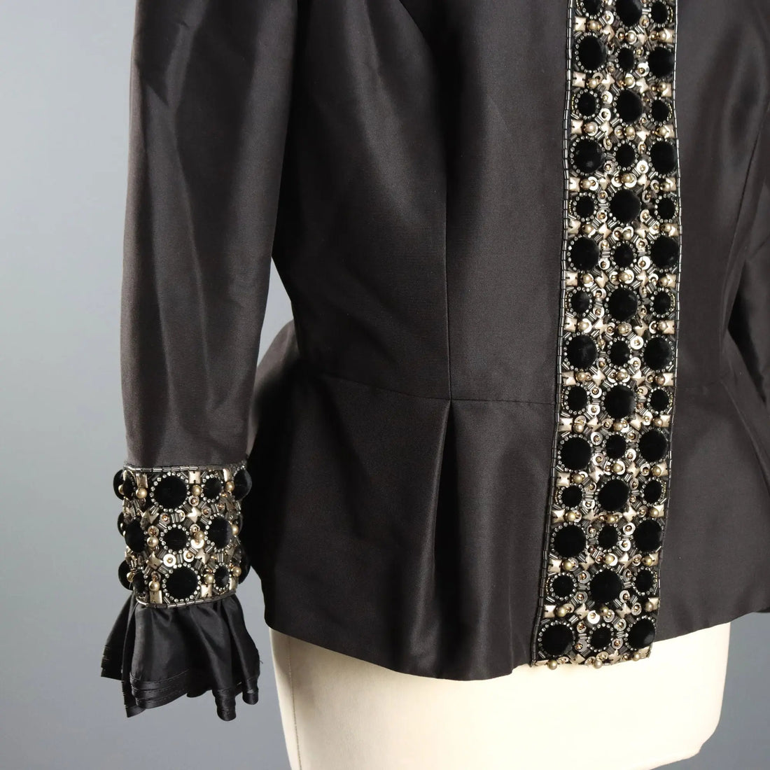 Escada Vintage Jacket Silk Velvet UK Size 12 Germany 1990s