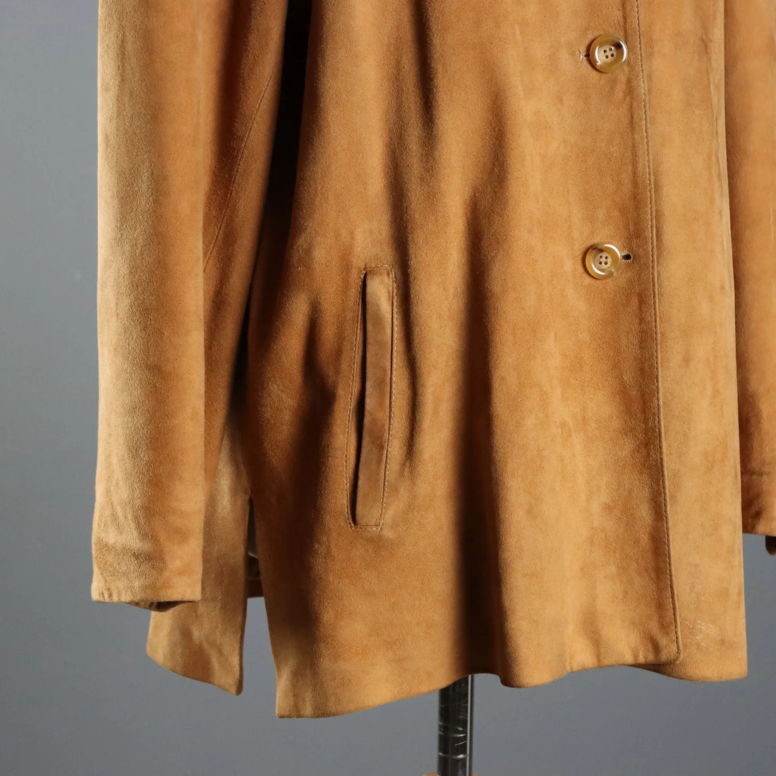 Cognac Suede Jacket Serapian UK Size 14 Italy 1980s-1990s