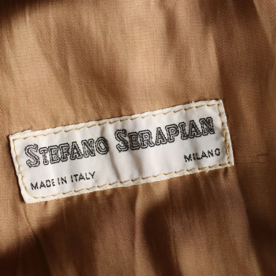 Cognac Suede Jacket Serapian UK Size 14 Italy 1980s-1990s