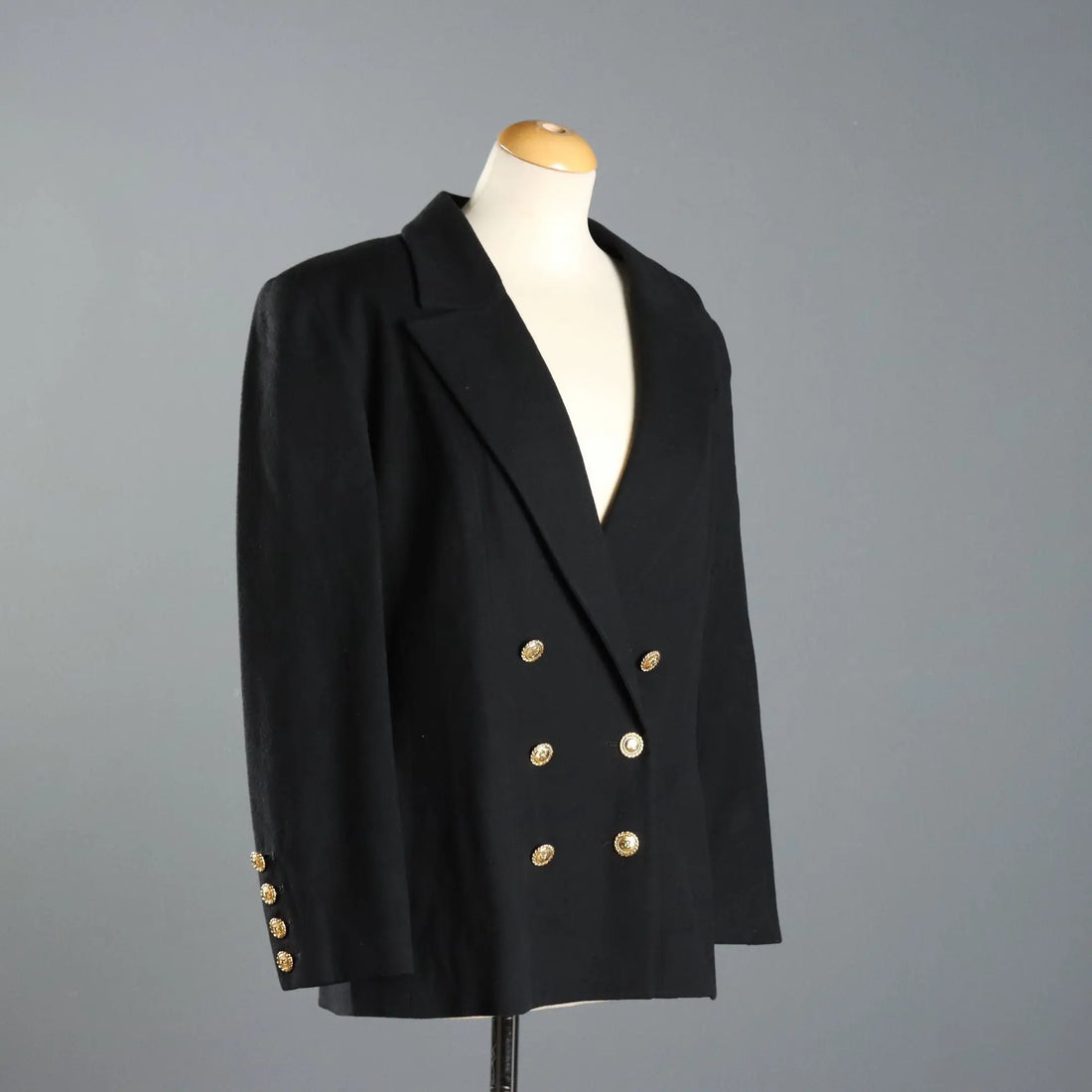Vintage Chanel Blazer Pure Wool UK Size 14 France 1990s