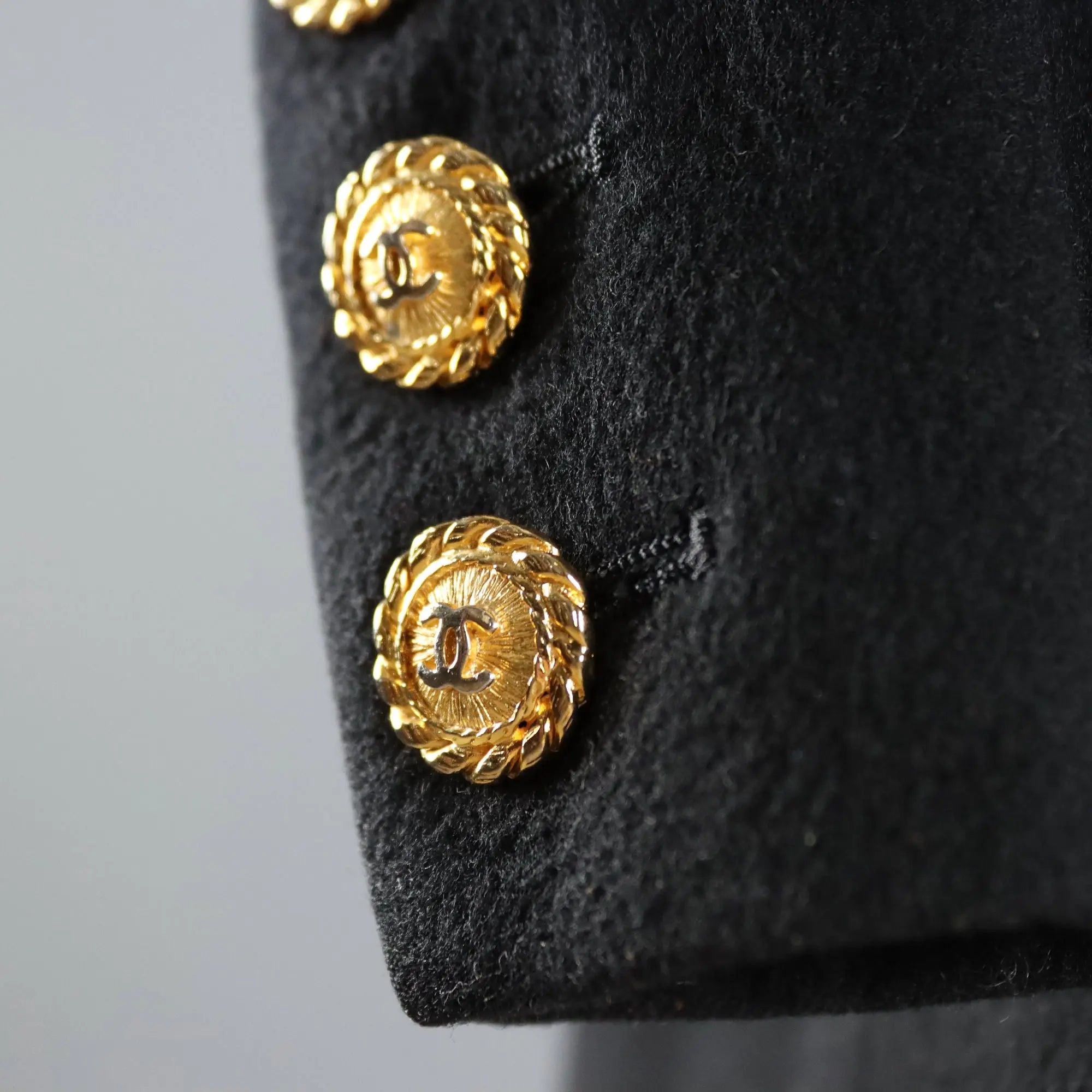 Vintage Chanel Blazer Pure Wool UK Size 14 France 1990s