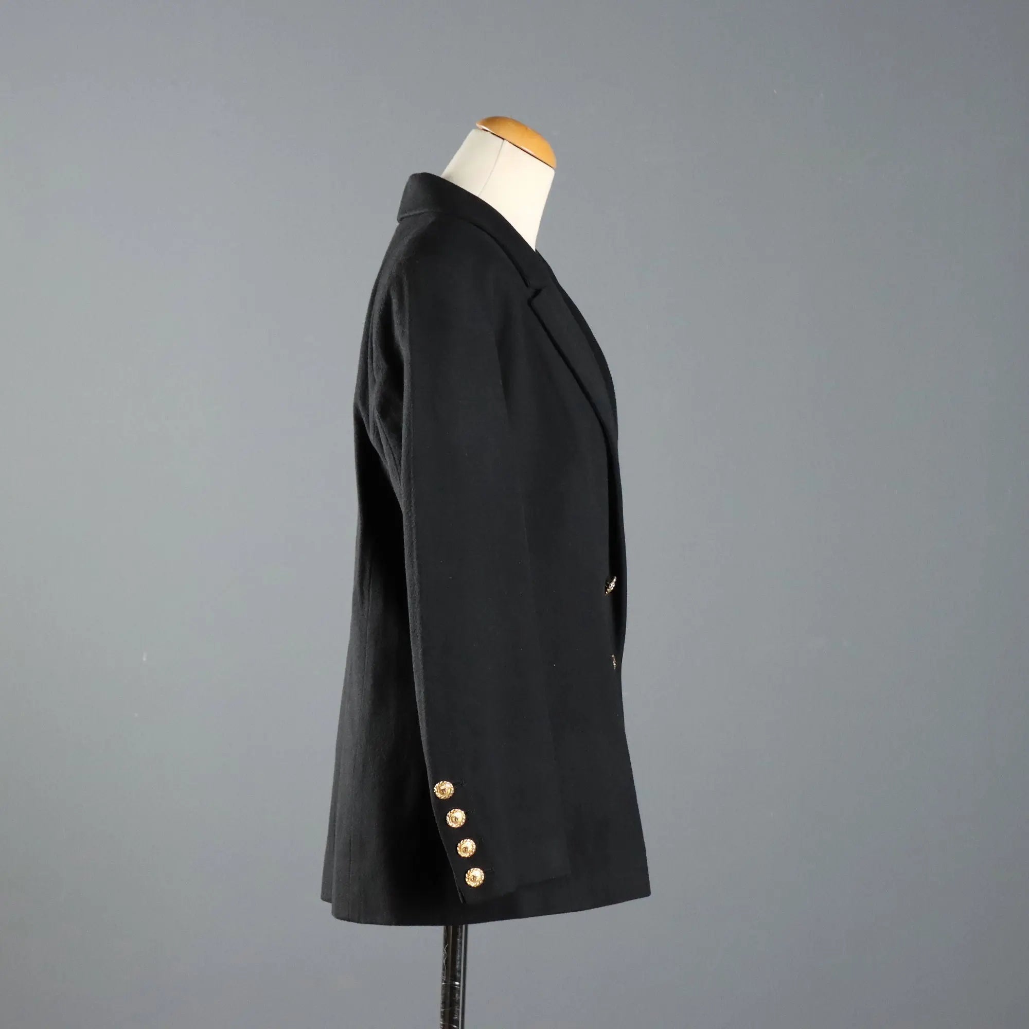 Vintage Chanel Blazer Pure Wool UK Size 14 France 1990s
