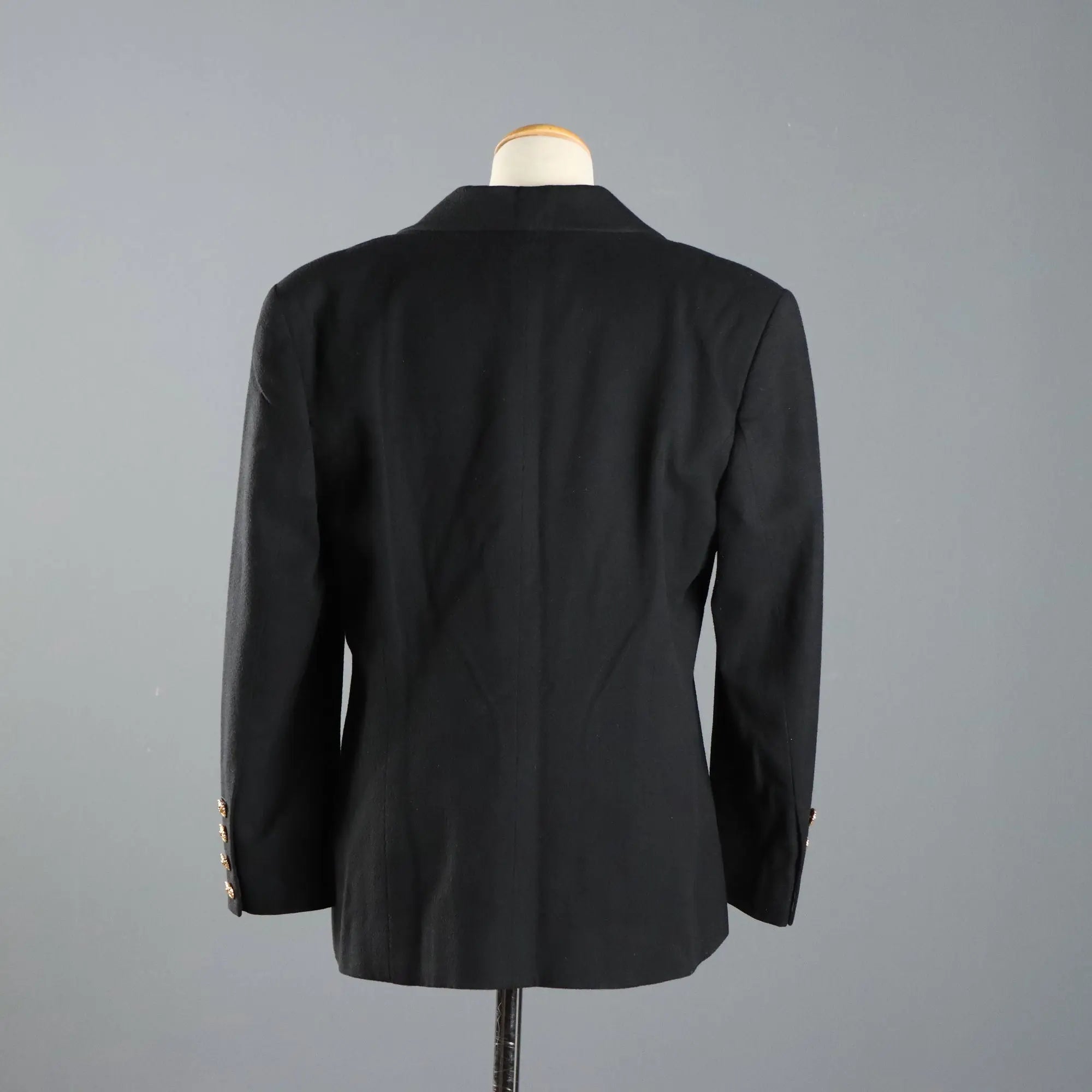 Vintage Chanel Blazer Pure Wool UK Size 14 France 1990s