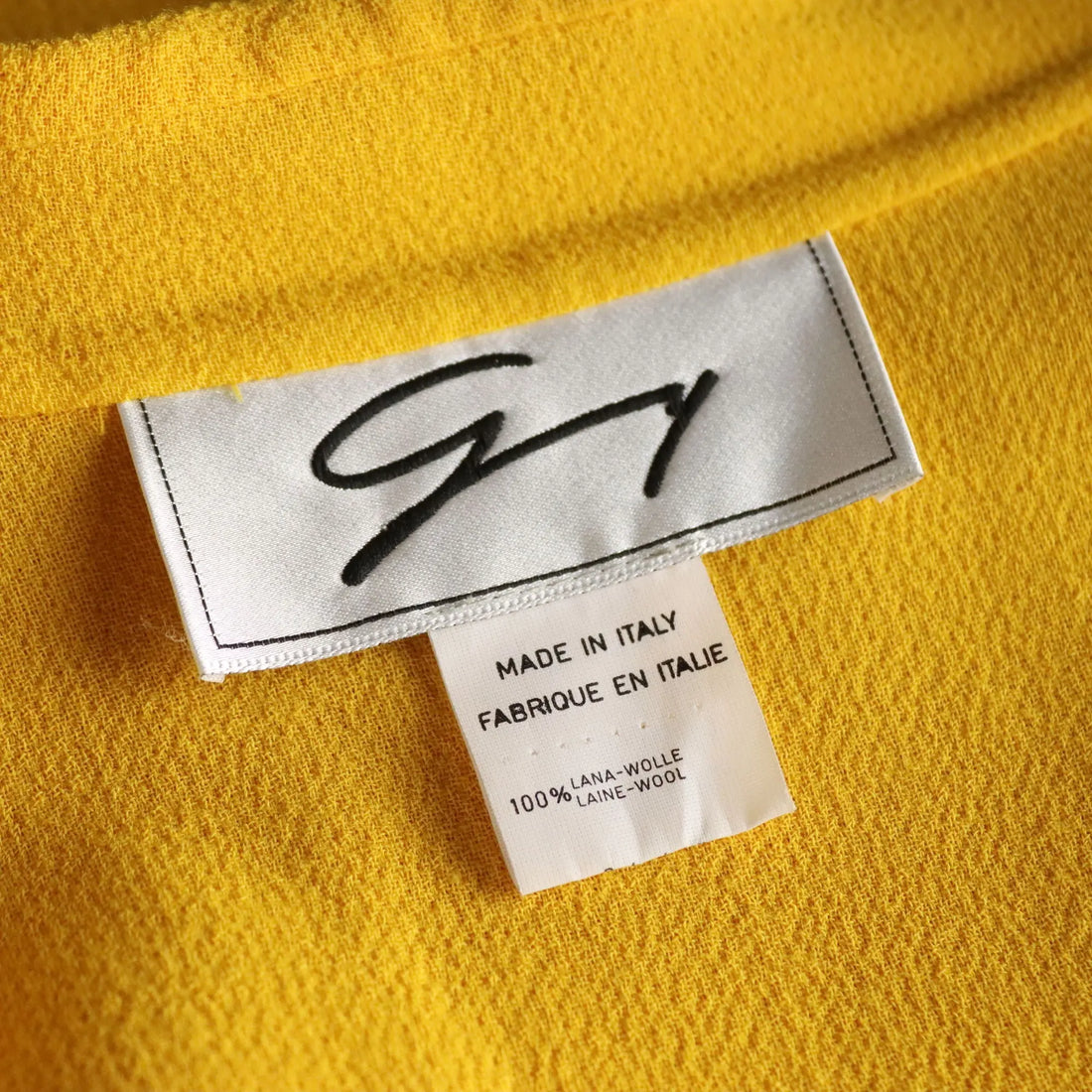 Genny Vintage Skirt Yellow Wool UK Size 14 Italy 1990s