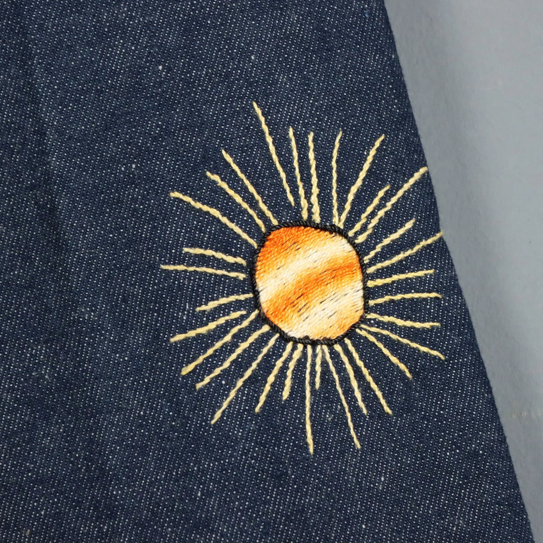 Vintage Jeans Embroidered Cotton UK Size 10 Italy 1970s