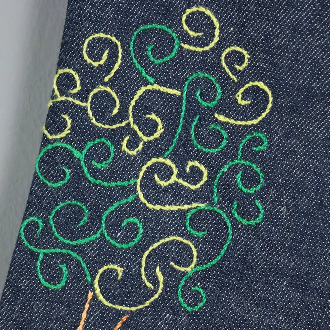Vintage Jeans Embroidered Cotton UK Size 10 Italy 1970s