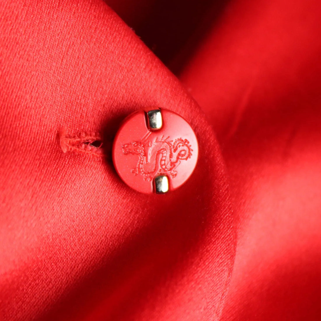 Escada Red Silk Shirt Jewel Buttons UK Size 14 Germany 1990s