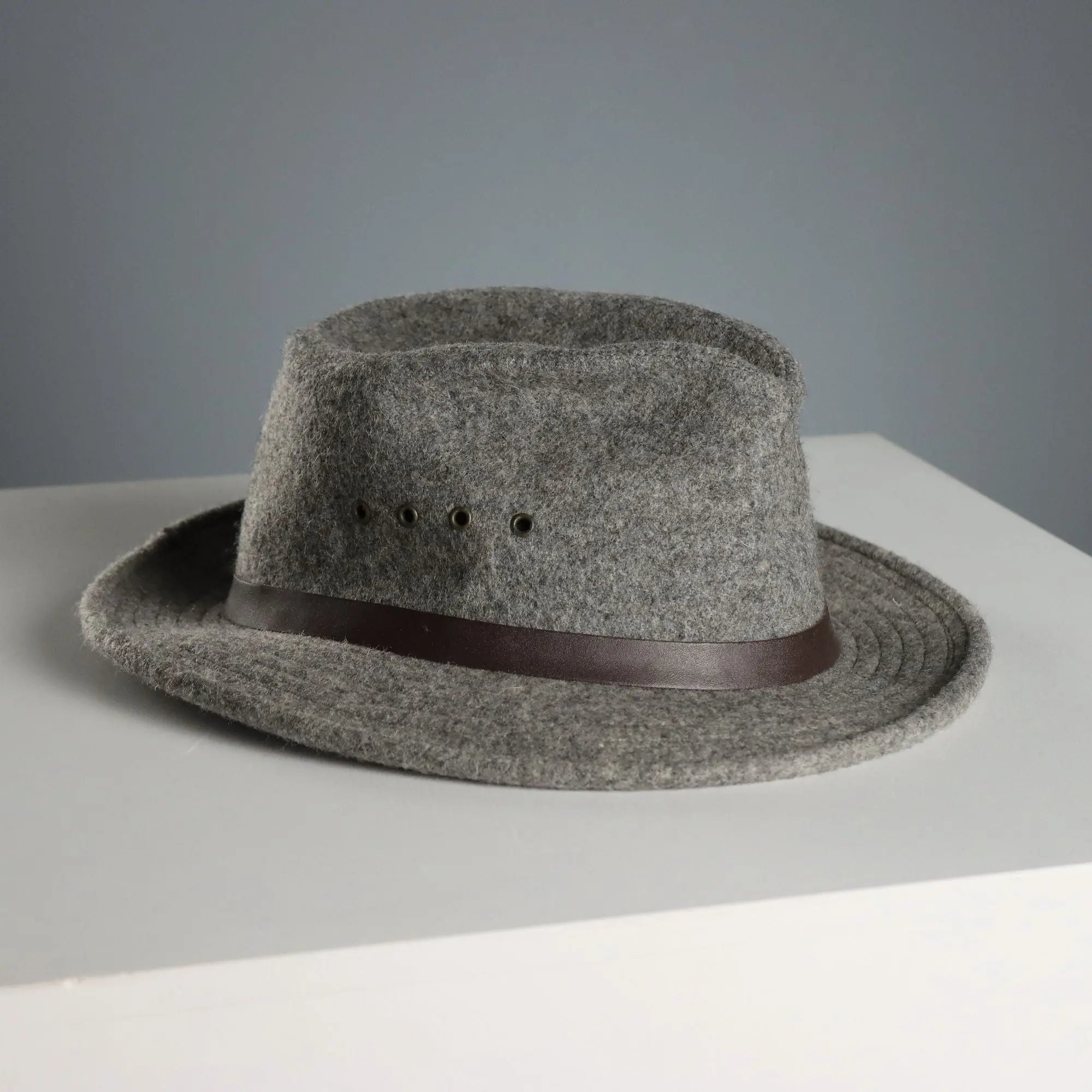 Filson Gray Wool Fedora Hat UK Size 7 Grey Wool United States 1980s-90s