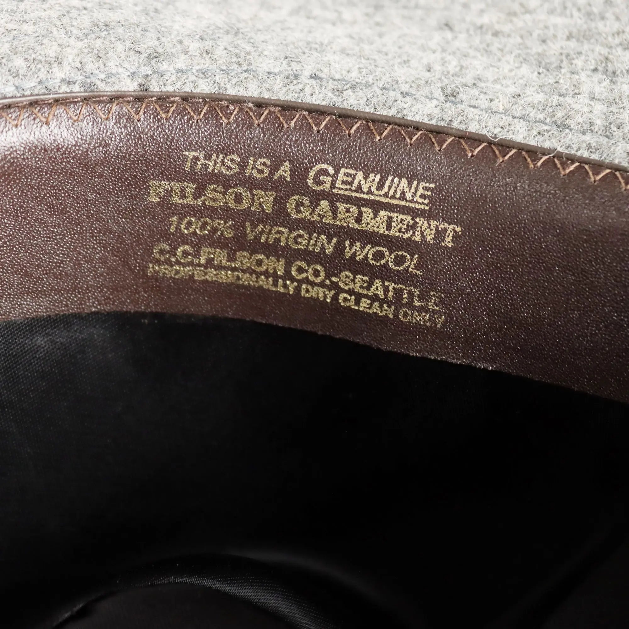 Filson Gray Wool Fedora Hat UK Size 7 Grey Wool United States 1980s-90s