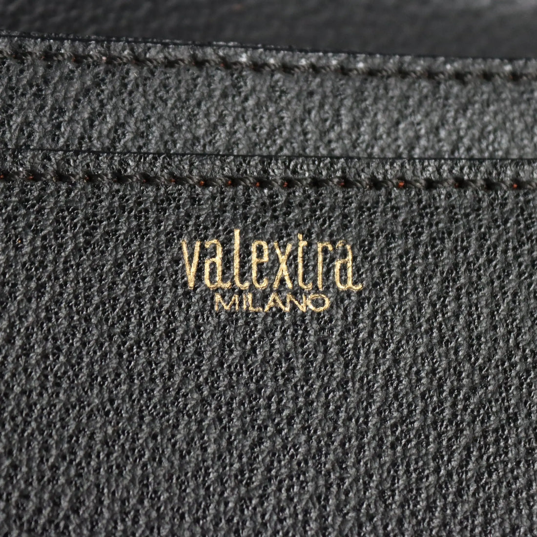 Valextra Black Leather Document Briefcase Vintage Italy 1980s-1990s