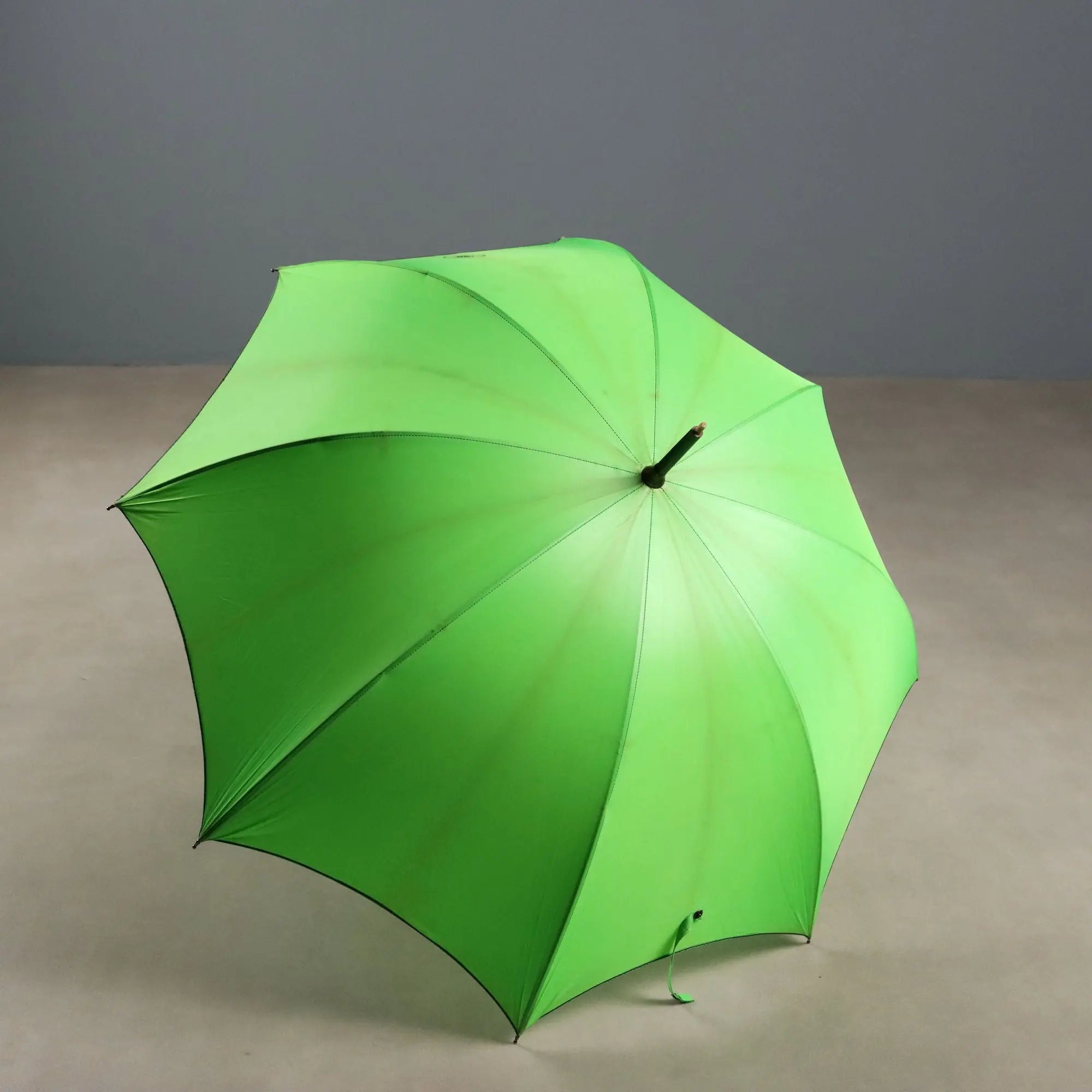Versace Vintage Umbrella Neon Green with Monogram Italy 1980s 