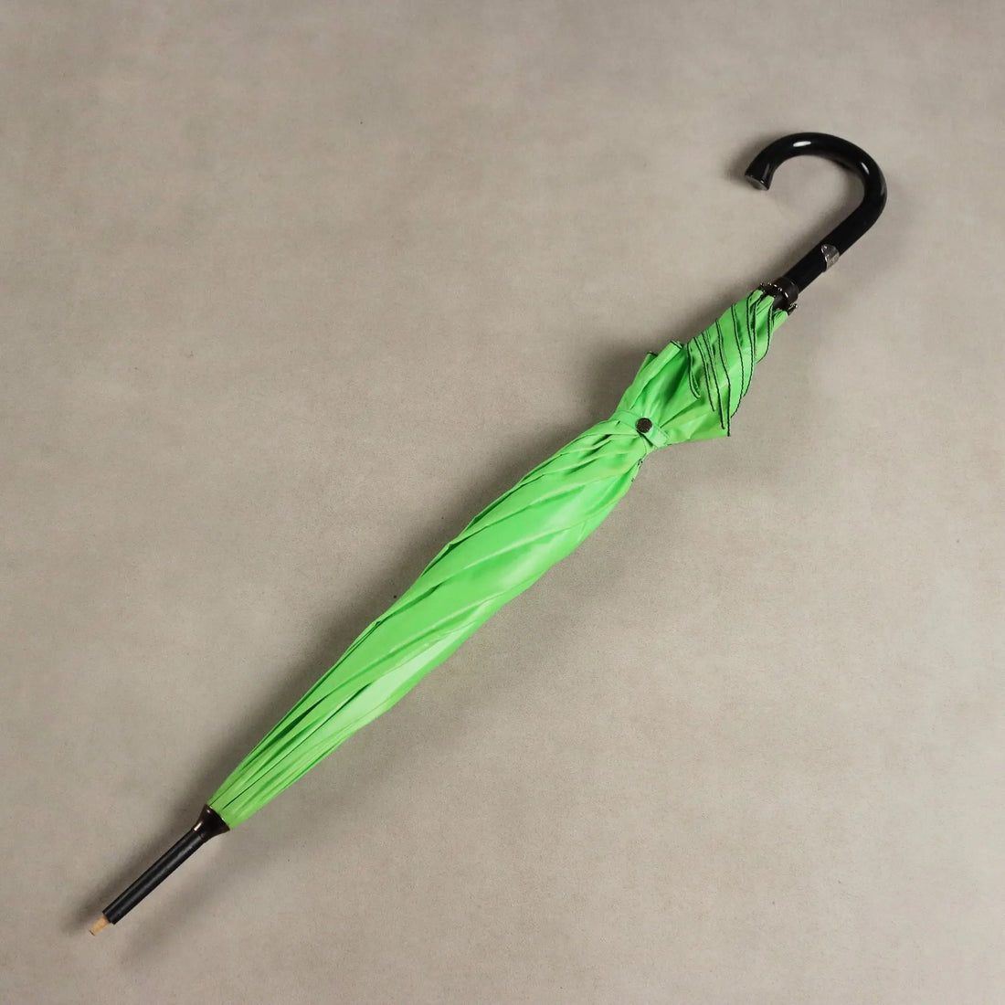 Versace Vintage Umbrella Neon Green with Monogram Italy 1980s 