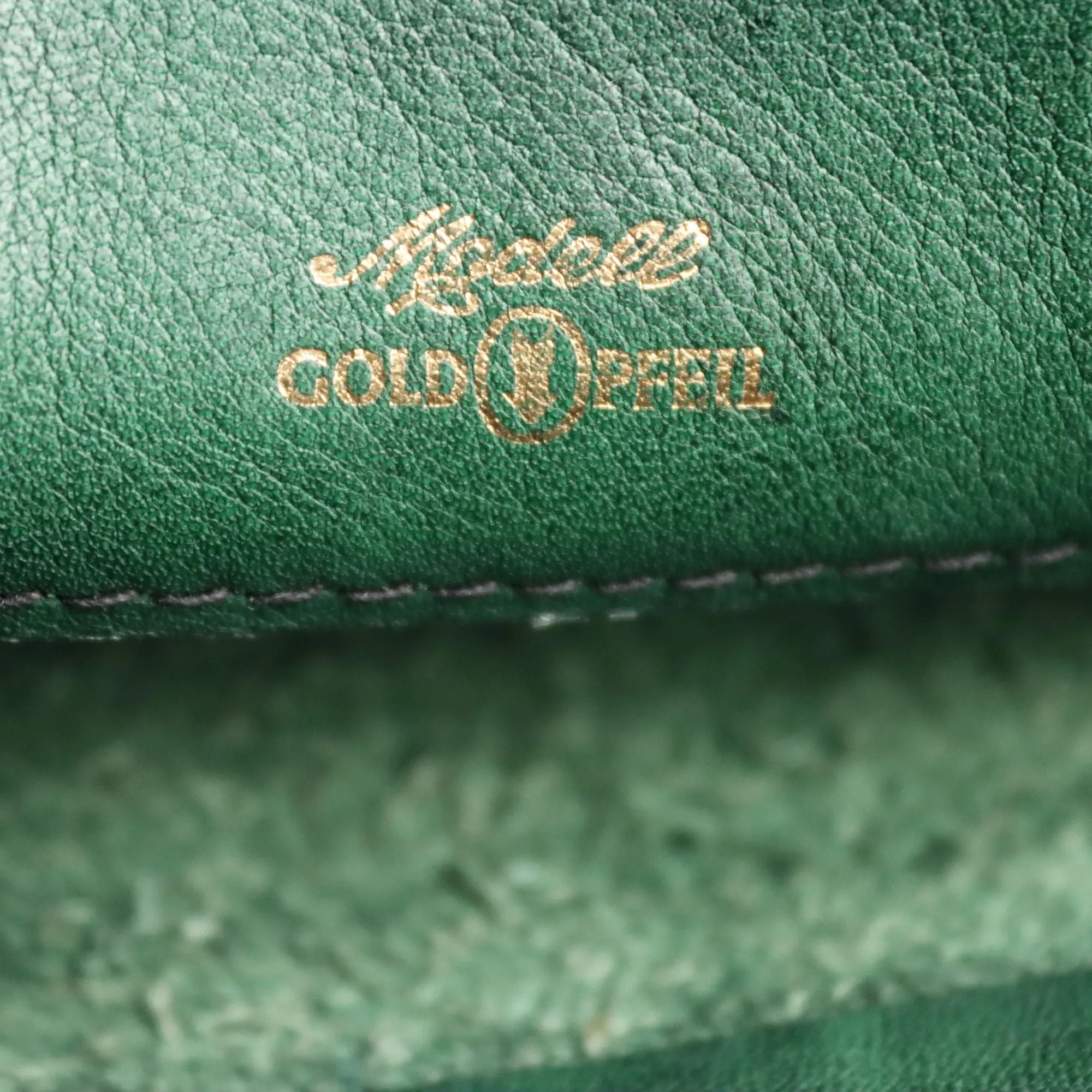 Goldpfeil Forest Green Leather Handbag Germany 1980s-1990s