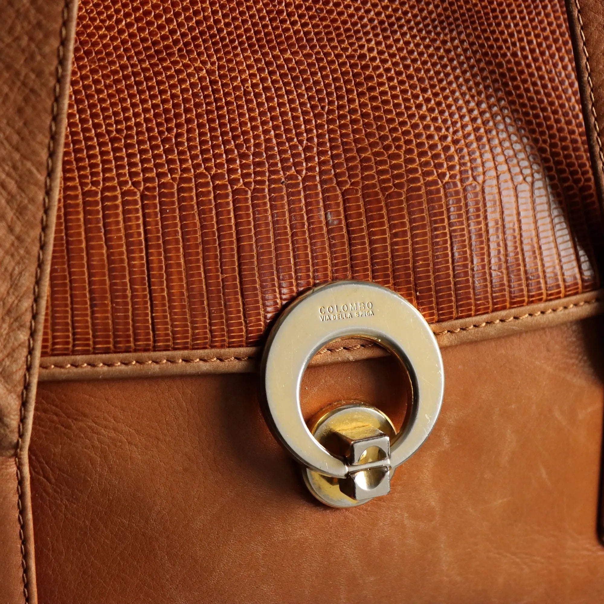 Colombo Via Della Spiga Shoulder Bag Leather Italy 1980s