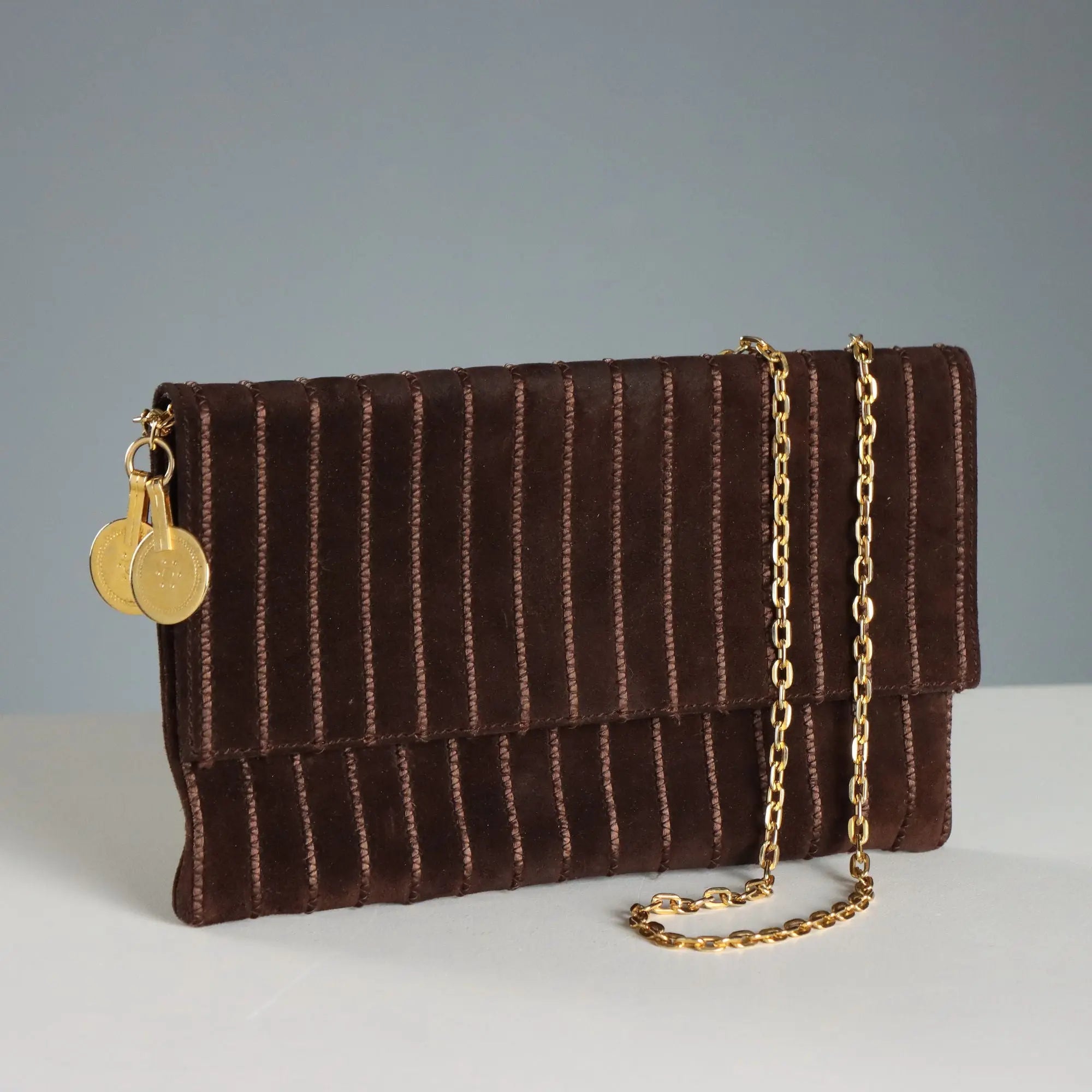 Vintage Rodo Handbag Brown Leather Italy 1970s-1980s