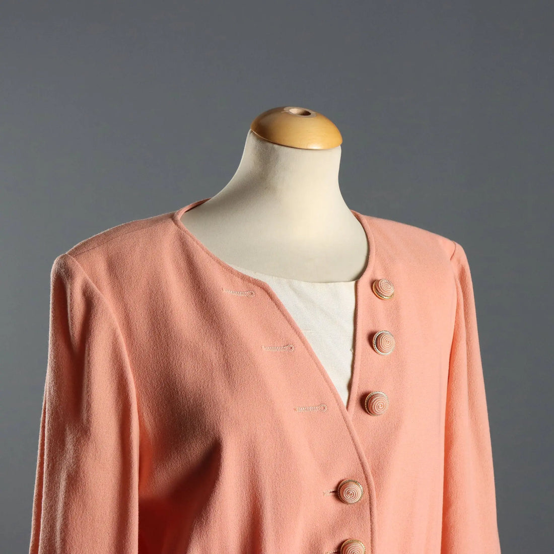 Valentino Chemisier Dress Wool UK Size 12 Italy 1980s