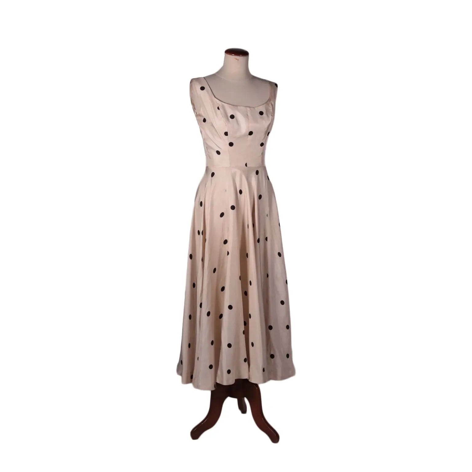 Vintage 1950s Cocktail Dress with Polka Dots Silk US Size 4 | Clothing & House Linens | Vintage