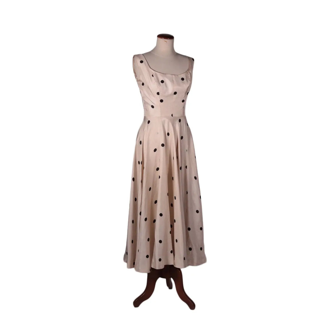 Vintage 1950s Cocktail Dress with Polka Dots Silk US Size 4 | Clothing & House Linens | Vintage