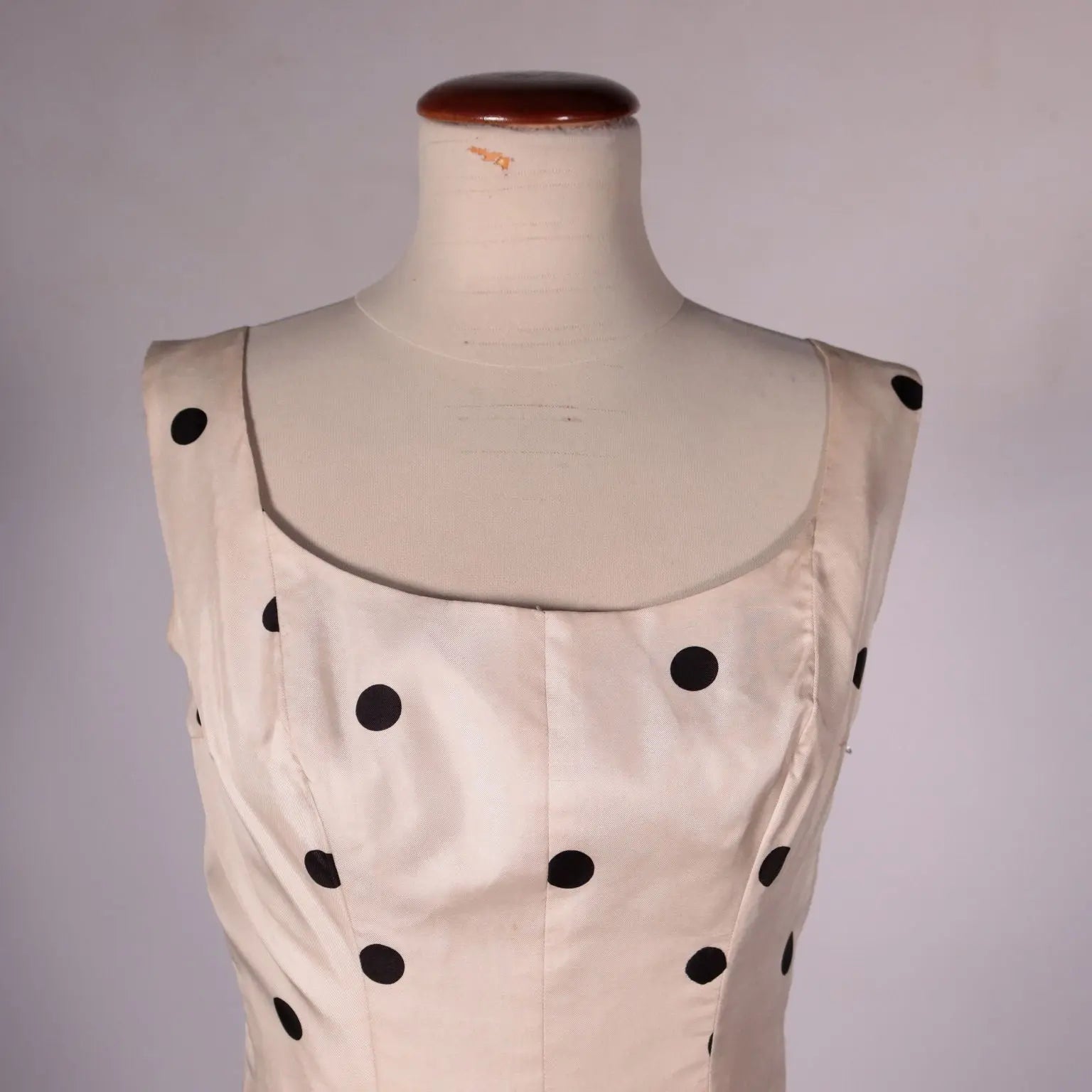 Vintage 1950s Cocktail Dress with Polka Dots Silk US Size 4 | Clothing & House Linens | Vintage
