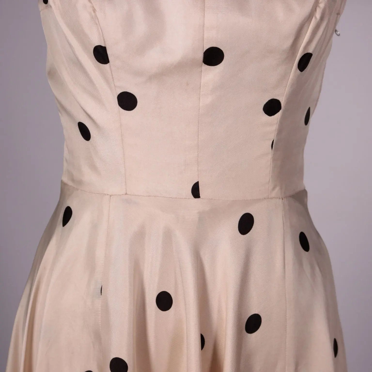 Vintage 1950s Cocktail Dress with Polka Dots Silk US Size 4 | Clothing & House Linens | Vintage