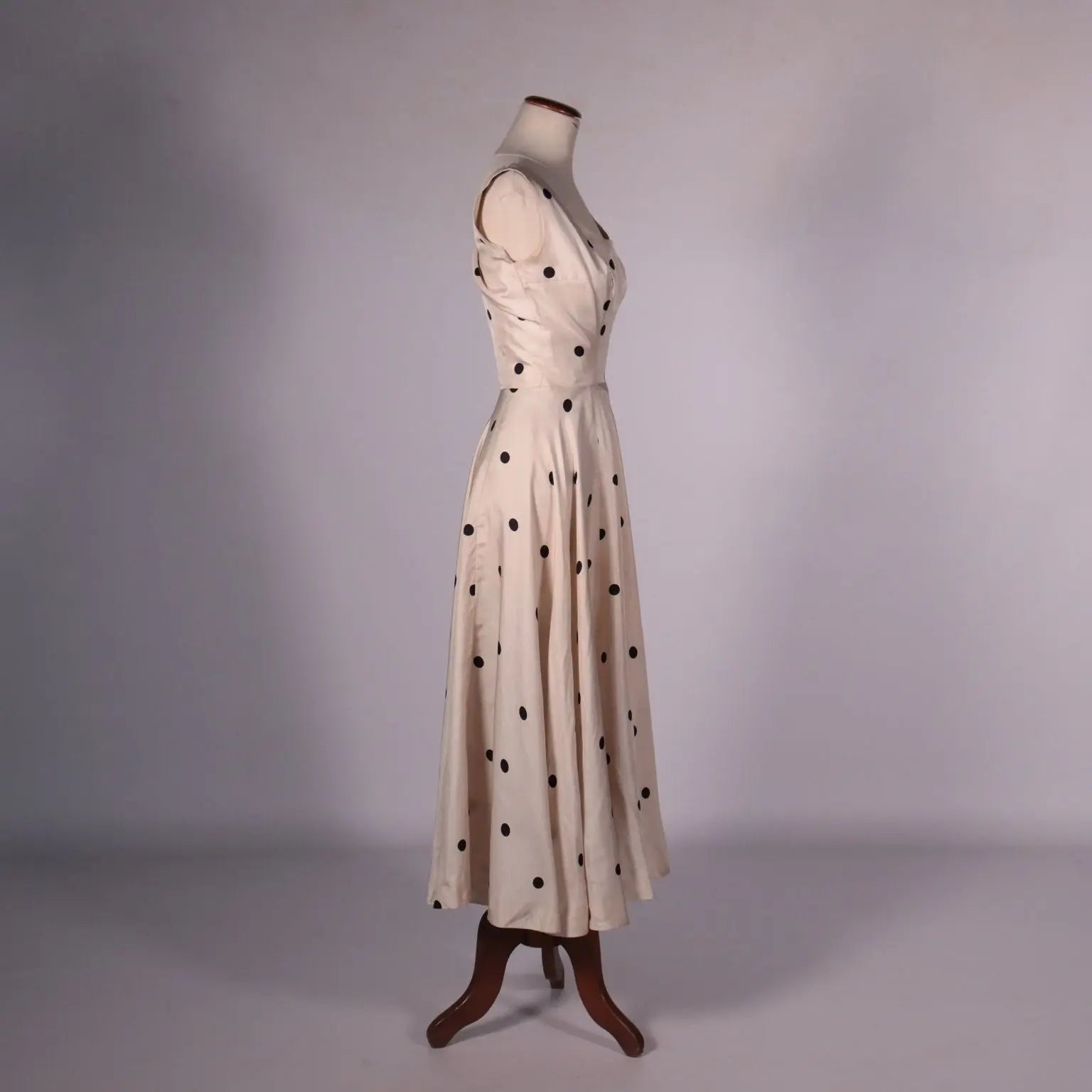 Vintage 1950s Cocktail Dress with Polka Dots Silk US Size 4 | Clothing & House Linens | Vintage