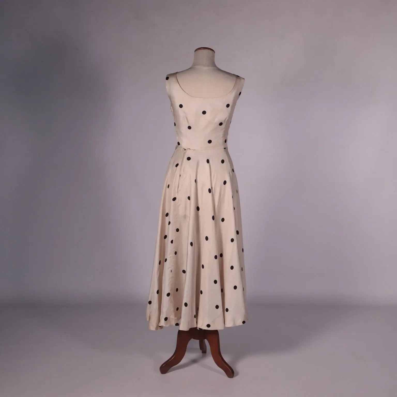 Vintage 1950s Cocktail Dress with Polka Dots Silk US Size 4 | Clothing & House Linens | Vintage