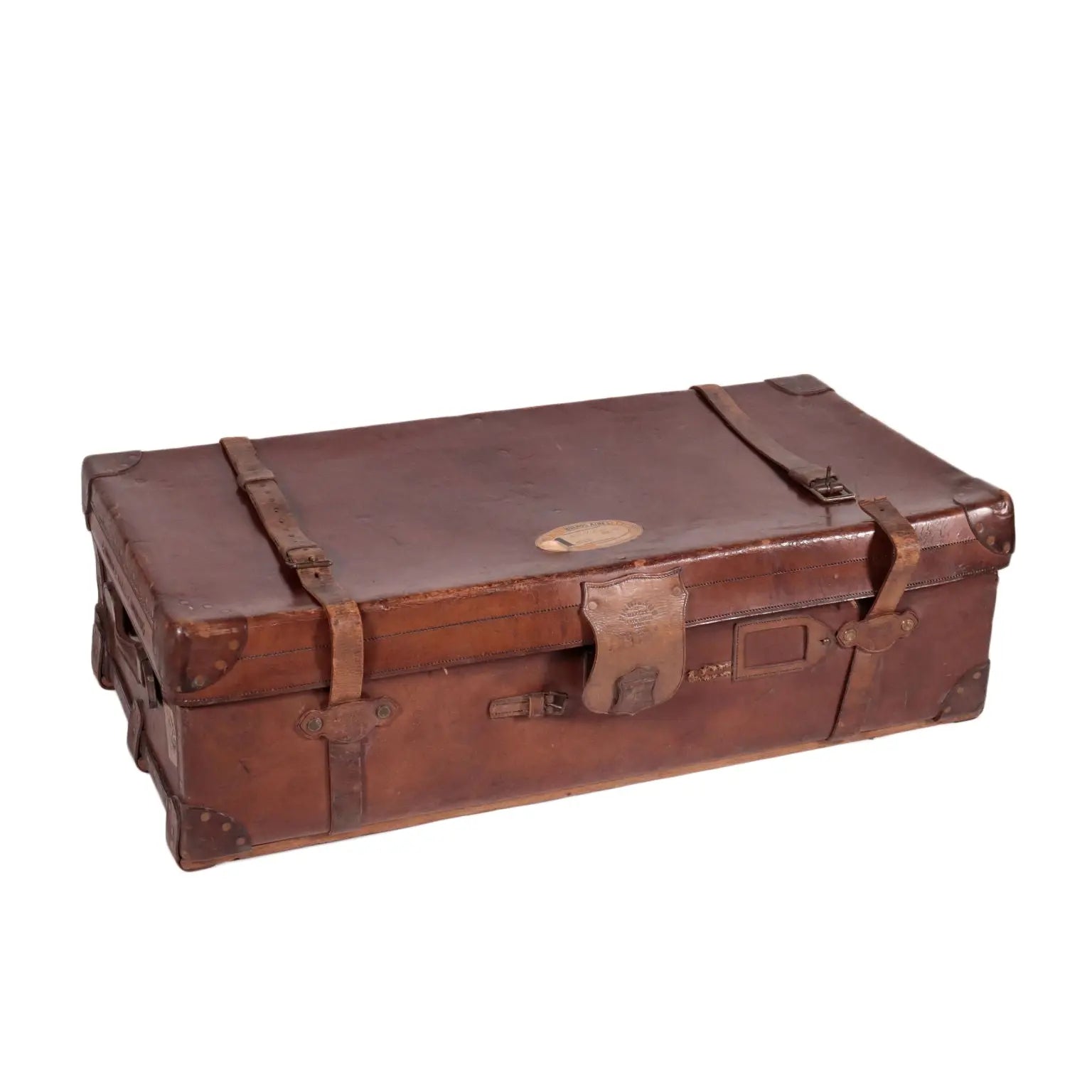 Vintage English Leather Trunk England 1920s | Clothing & House Linens | Vintage