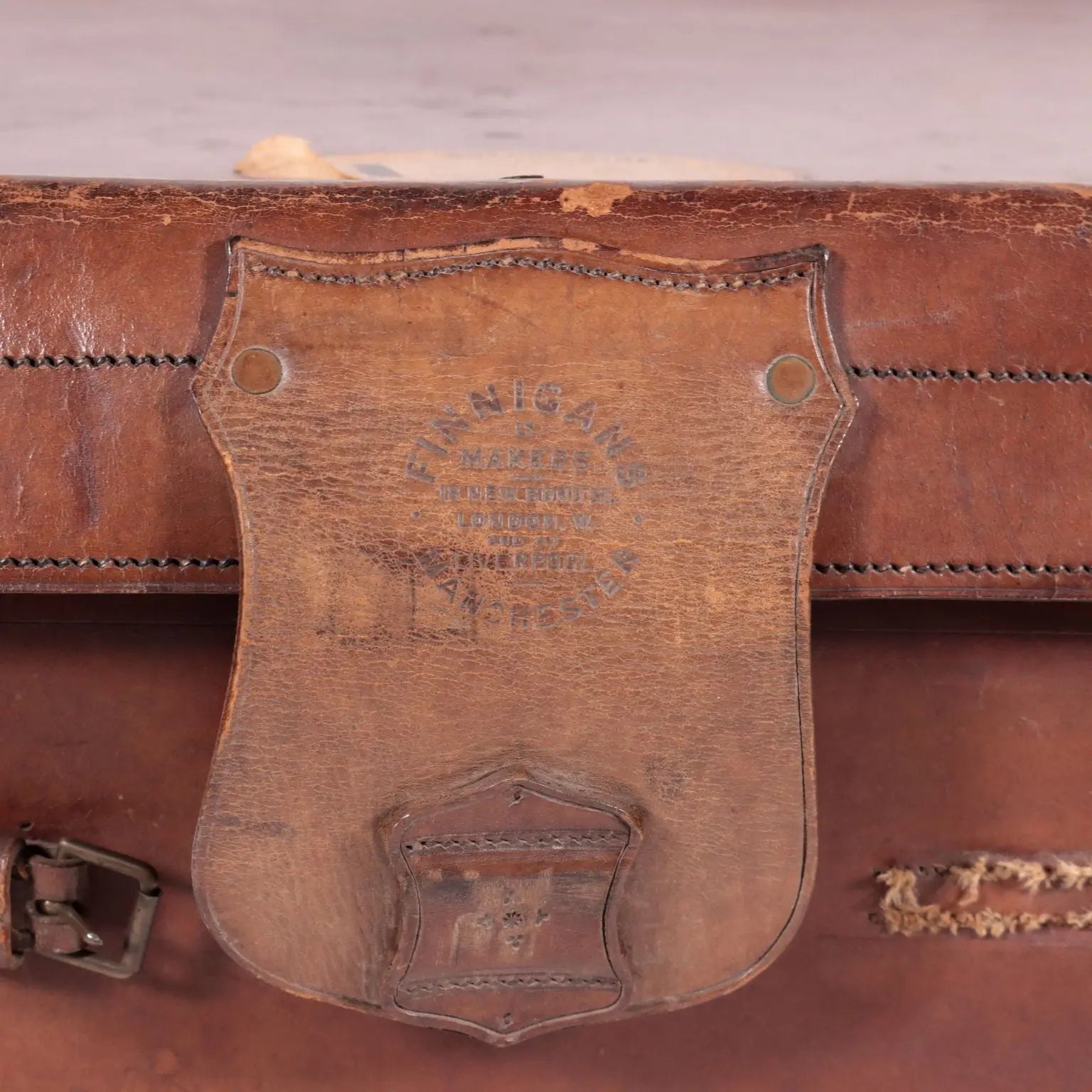 Vintage English Leather Trunk England 1920s | Clothing & House Linens | Vintage