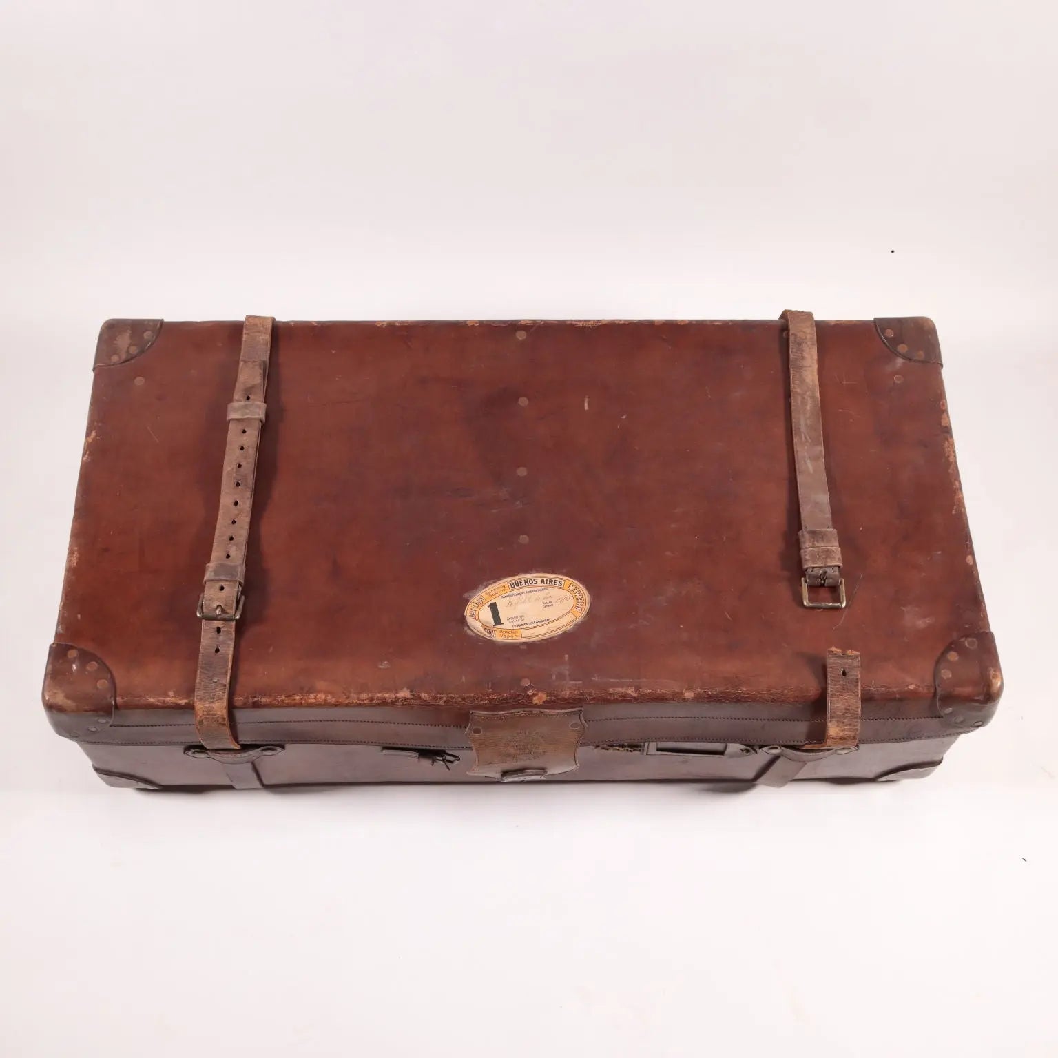 Vintage English Leather Trunk England 1920s | Clothing & House Linens | Vintage