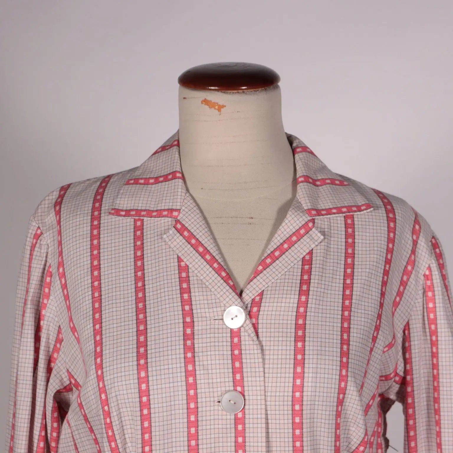 Vintage Pink Tartan Dress Cotton 1940s-1950s - Size S/M | Clothing & House Linens | Vintage