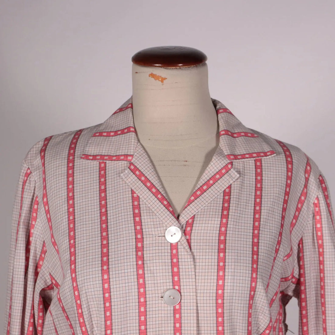 Vintage Pink Tartan Dress Cotton 1940s-1950s - Size S/M | Clothing & House Linens | Vintage